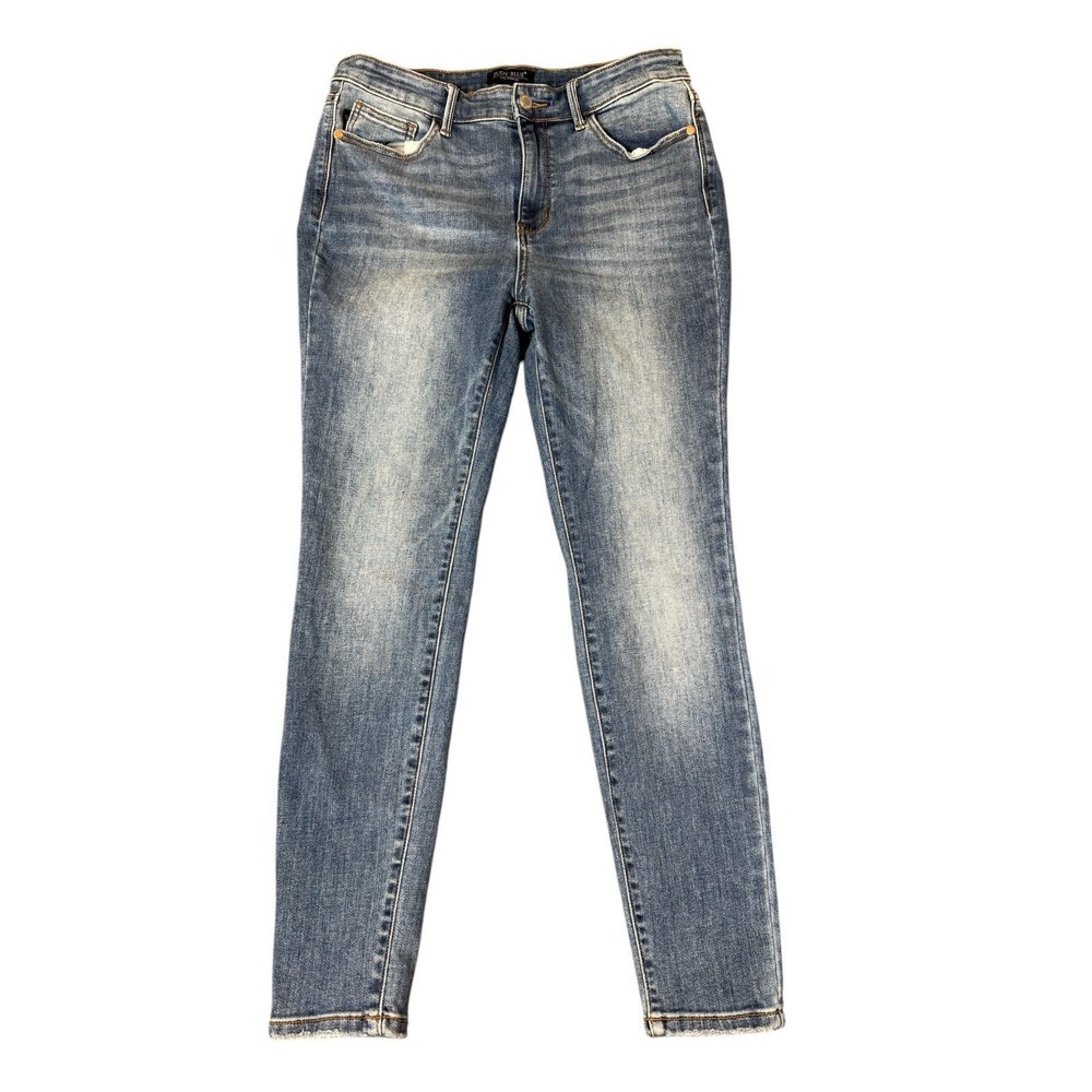 Judy Blue Womens Skinny Fit Distressed Denim Jeans Size 13/31‎ 30x27 Actually